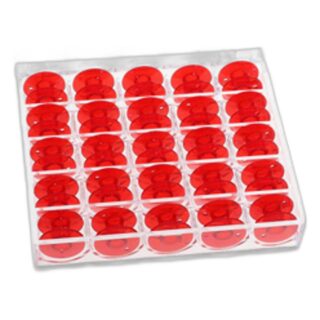 Janome Elna Red Bobbins 25 W/Case