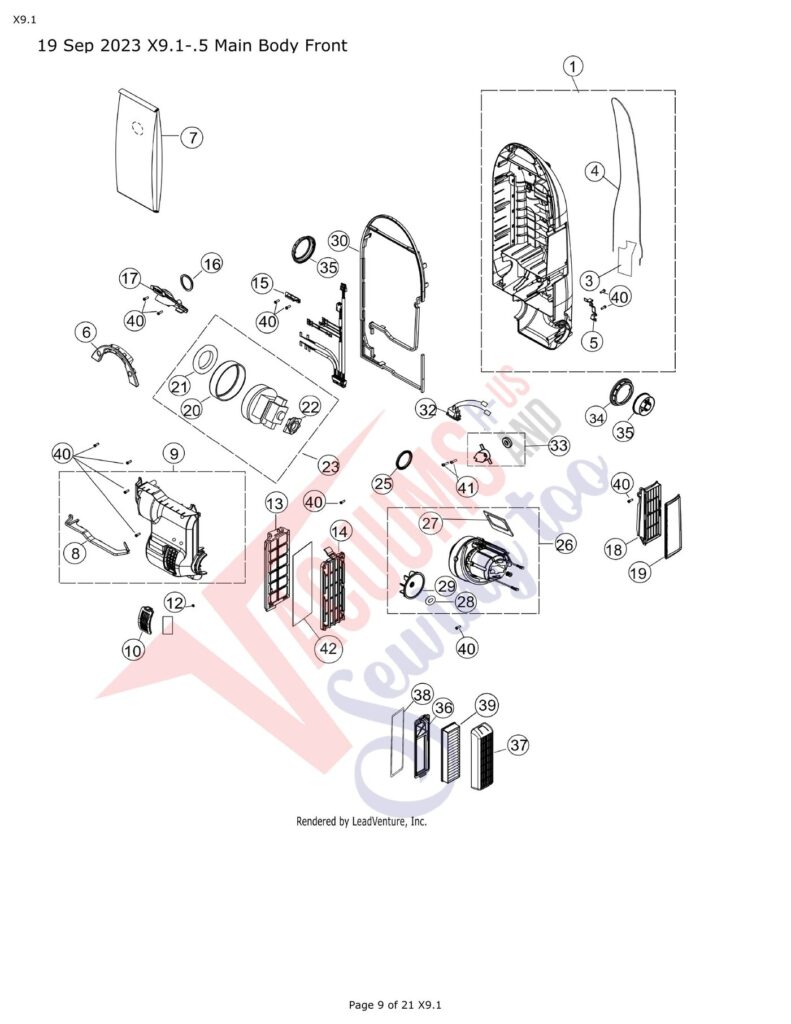 Simplicity x9.1 exploded schematic diagram (page 4)