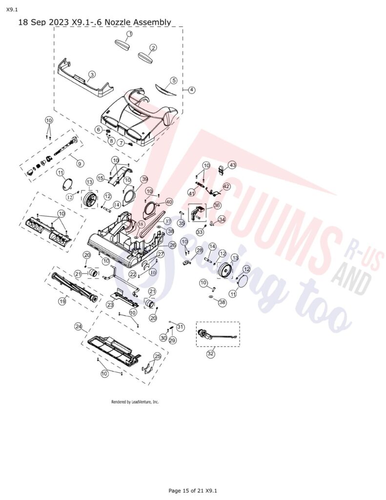 Simplicity x9.1 exploded schematic diagram (page 6)