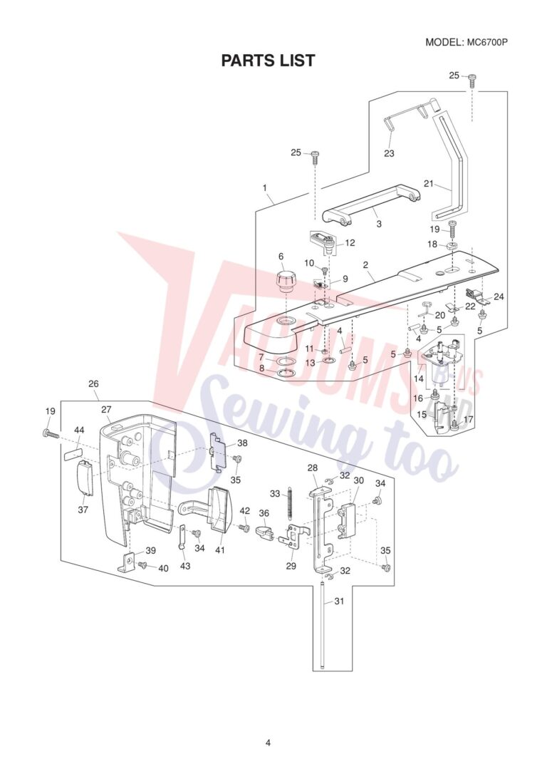 Janome 6700P schematic page 6 preview