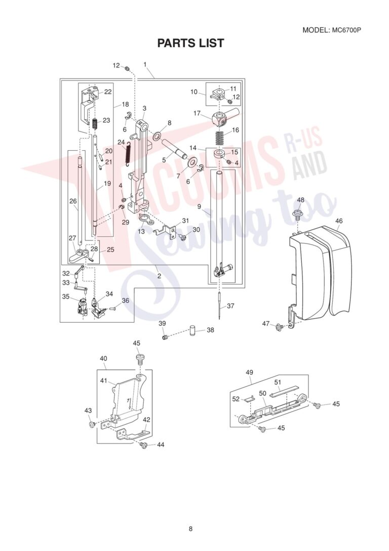Janome 6700P schematic page 8 preview
