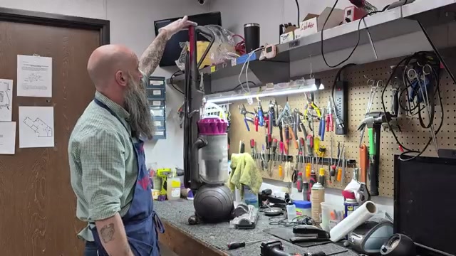 Plug in the vacuum and turn it on with the machine in the upright position.