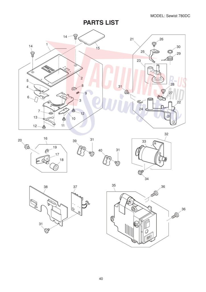 Janome 780DC exploded schematic diagram (page 4)