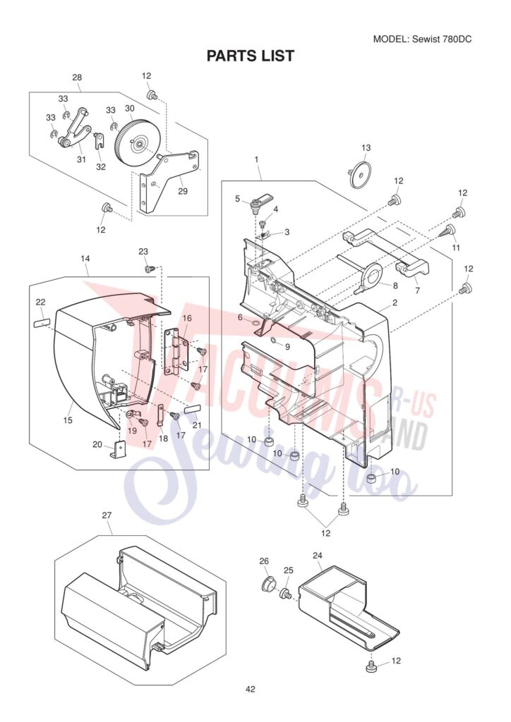 Janome 780DC exploded schematic diagram (page 5)