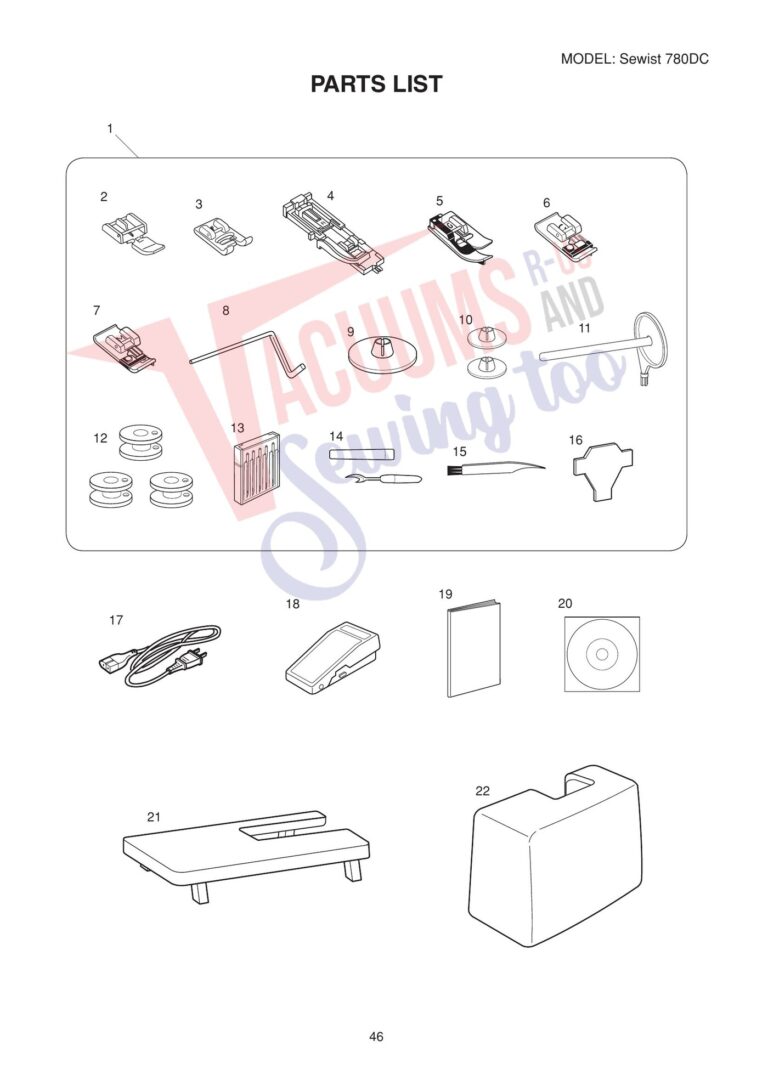Janome 780DC schematic page 7 preview