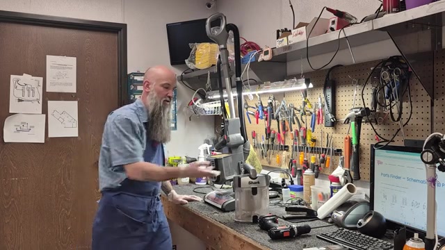 With the canister removed, turn on the vacuum.