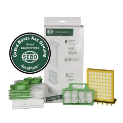 Sebo K series HEPA Service Box - 8 three-layer Ultra Bags and HEPA and exhaust filters 6431er