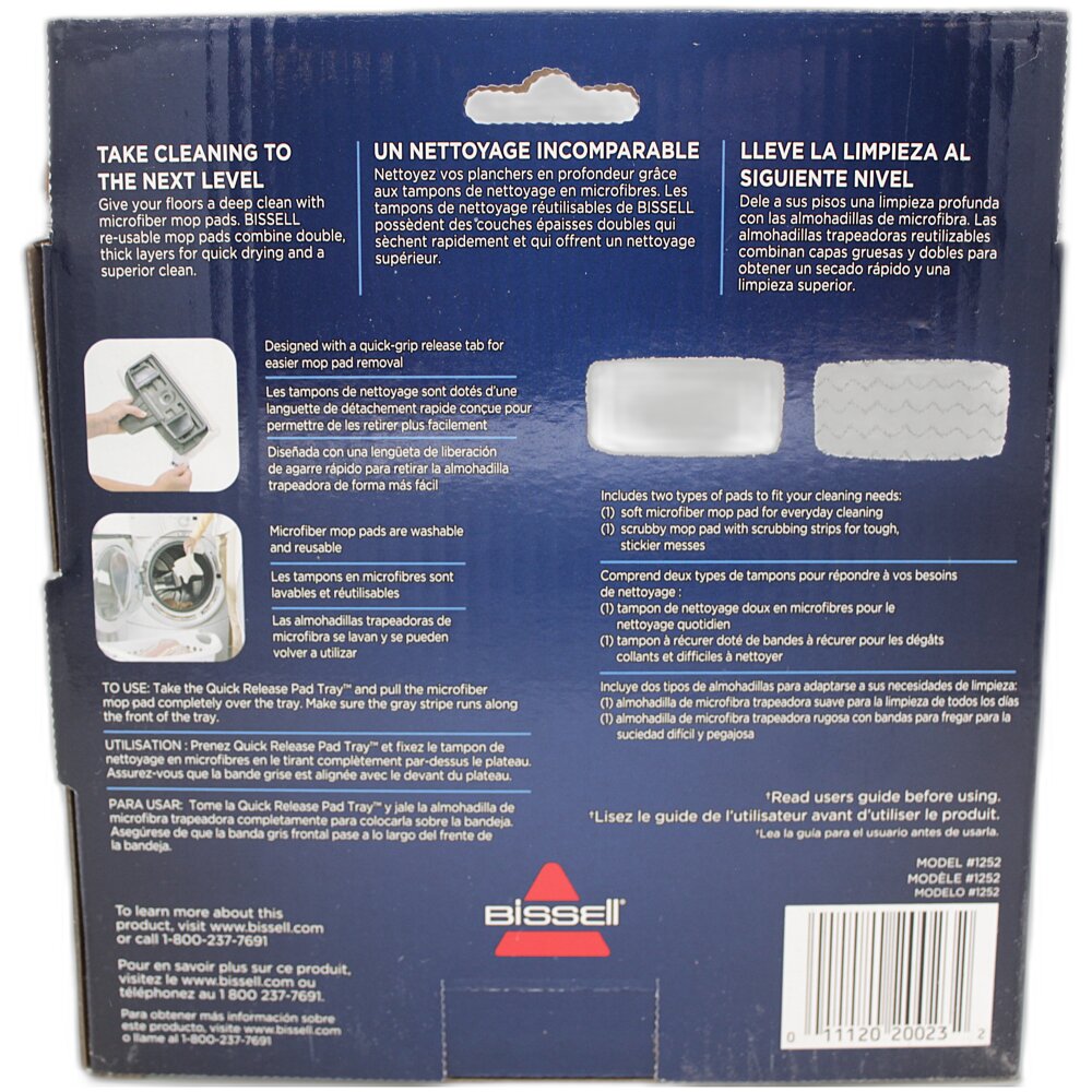VAC AND STEAM MOP PAD KIT Bissell repair part number: 1252 - Image 4