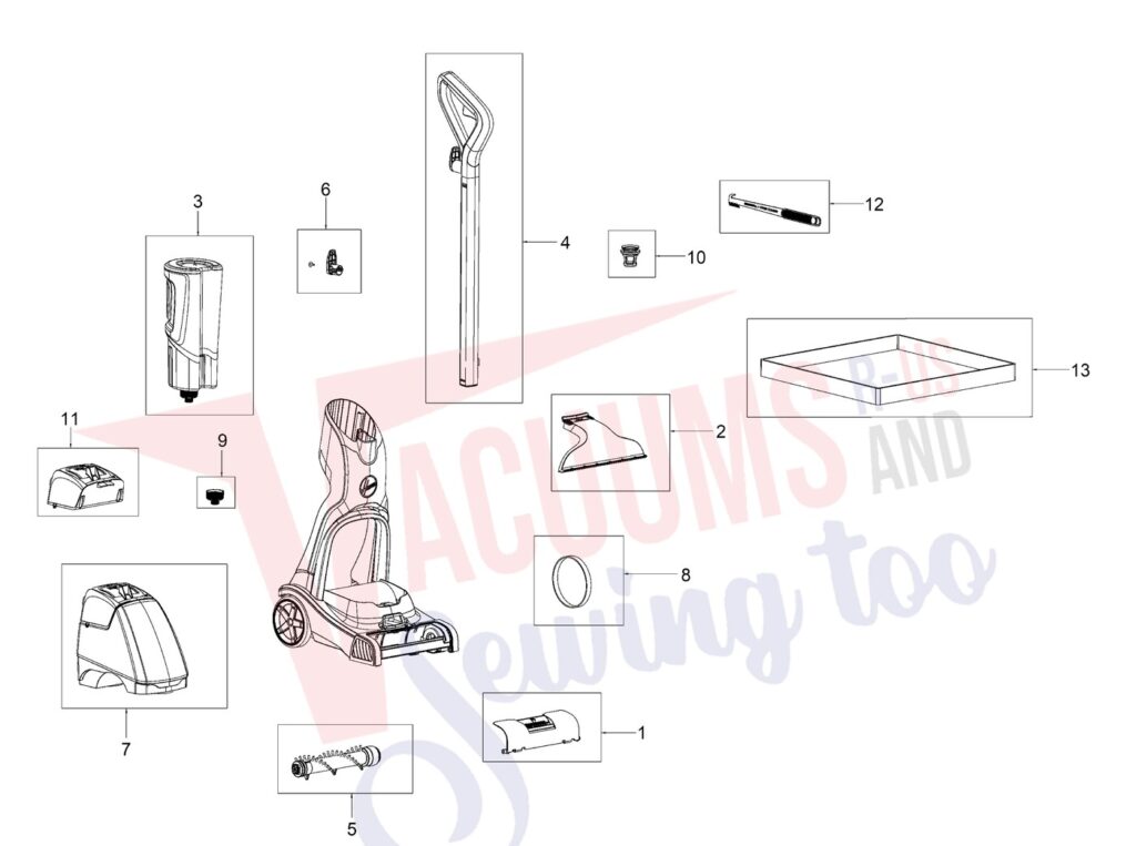 Hoover fh5075 exploded schematic diagram (page 1)