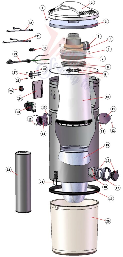 Elna 2300 exploded schematic diagram (page 1)