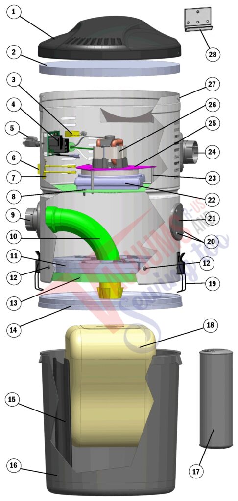 Element DB5000 exploded schematic diagram (page 1)