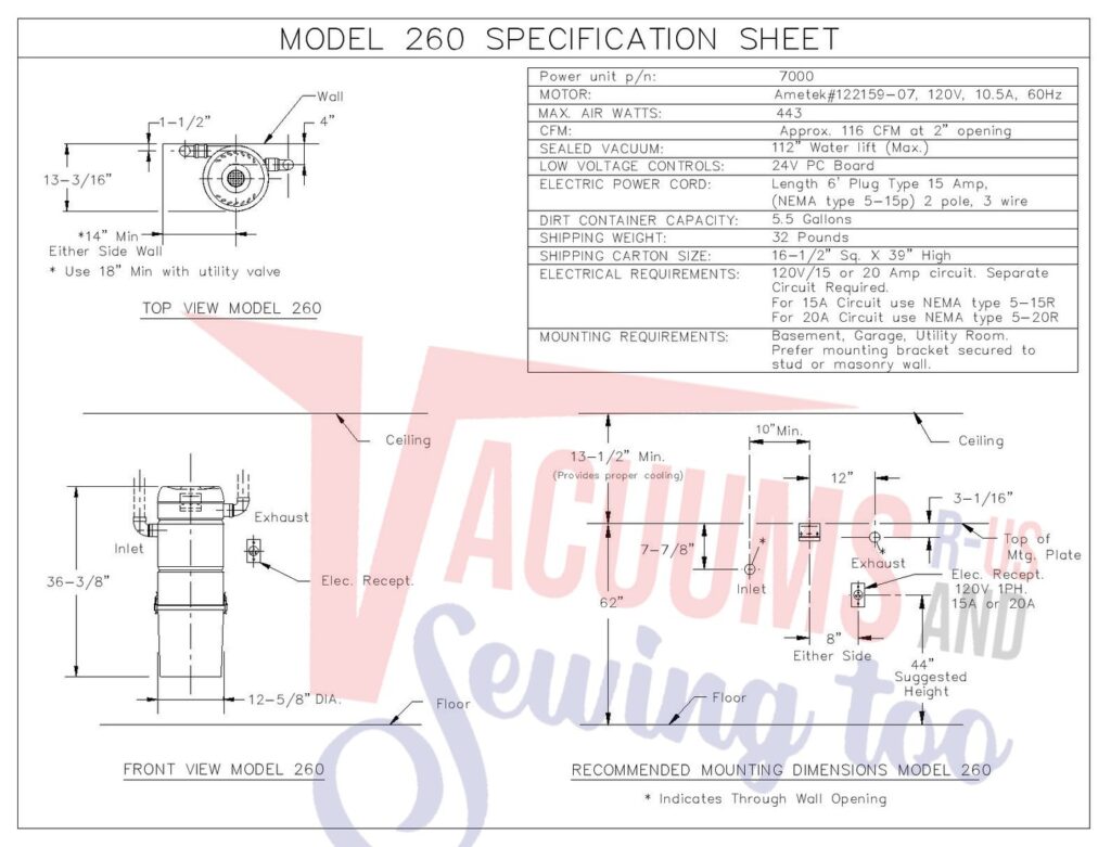 VacuFlo 260 exploded schematic diagram (page 2)