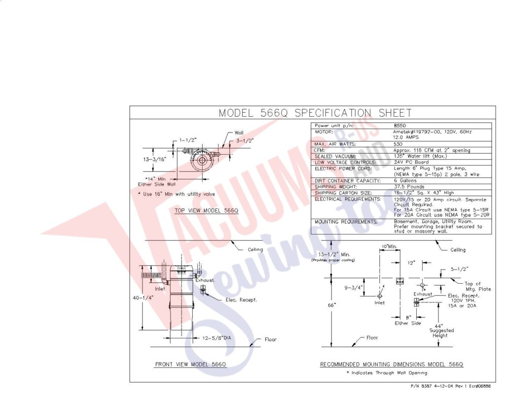 VacuFlo 566Q exploded schematic diagram (page 2)