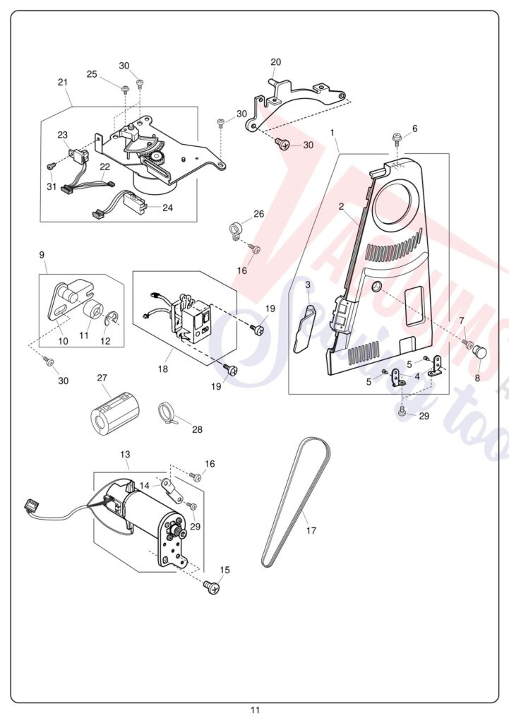 Janome 10001 exploded schematic diagram (page 3)
