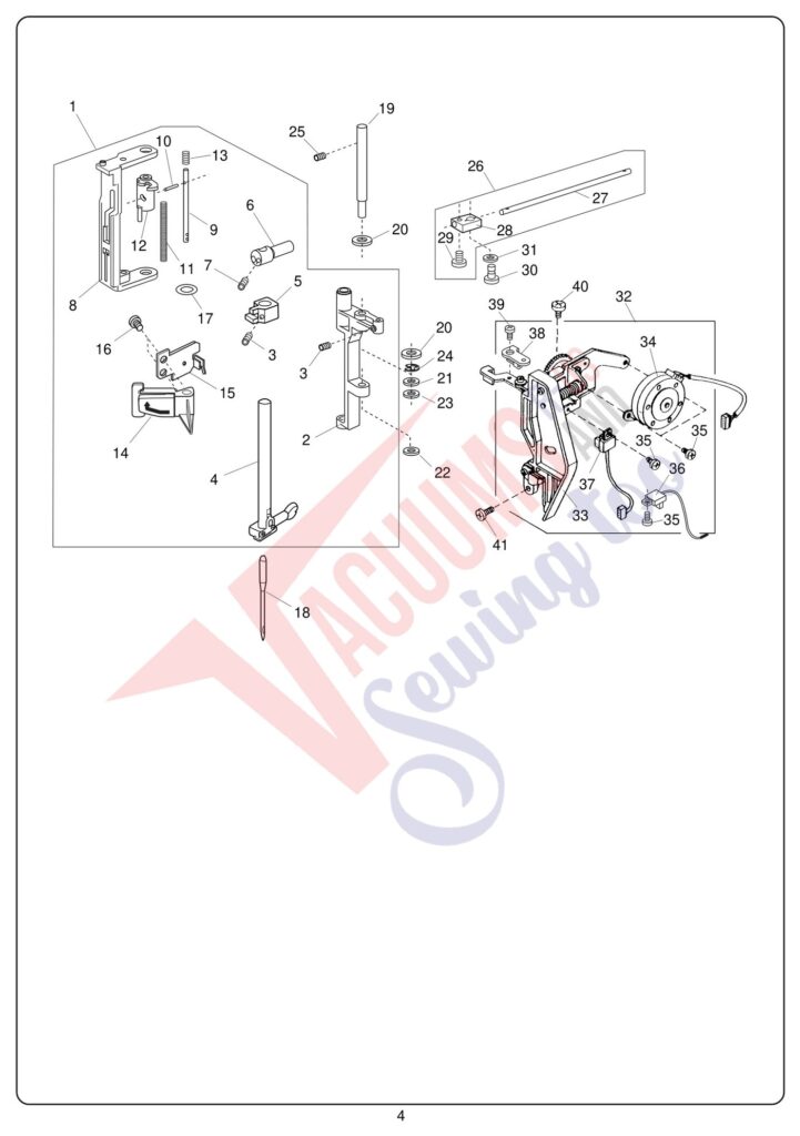 Janome 10001 exploded schematic diagram (page 8)