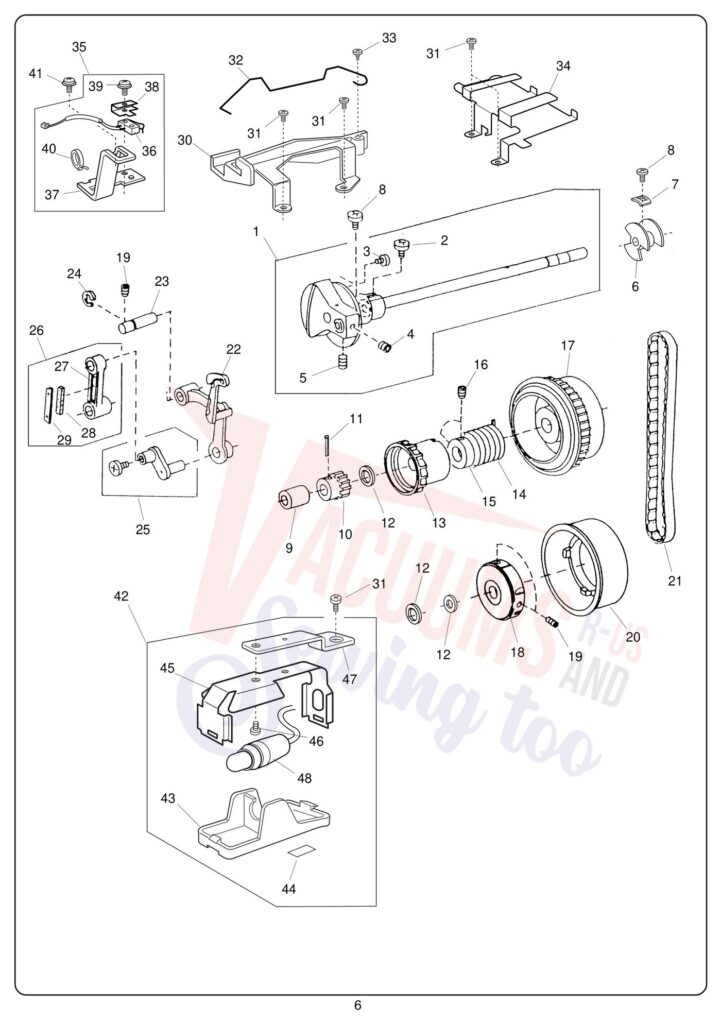 Janome 10001 exploded schematic diagram (page 10)