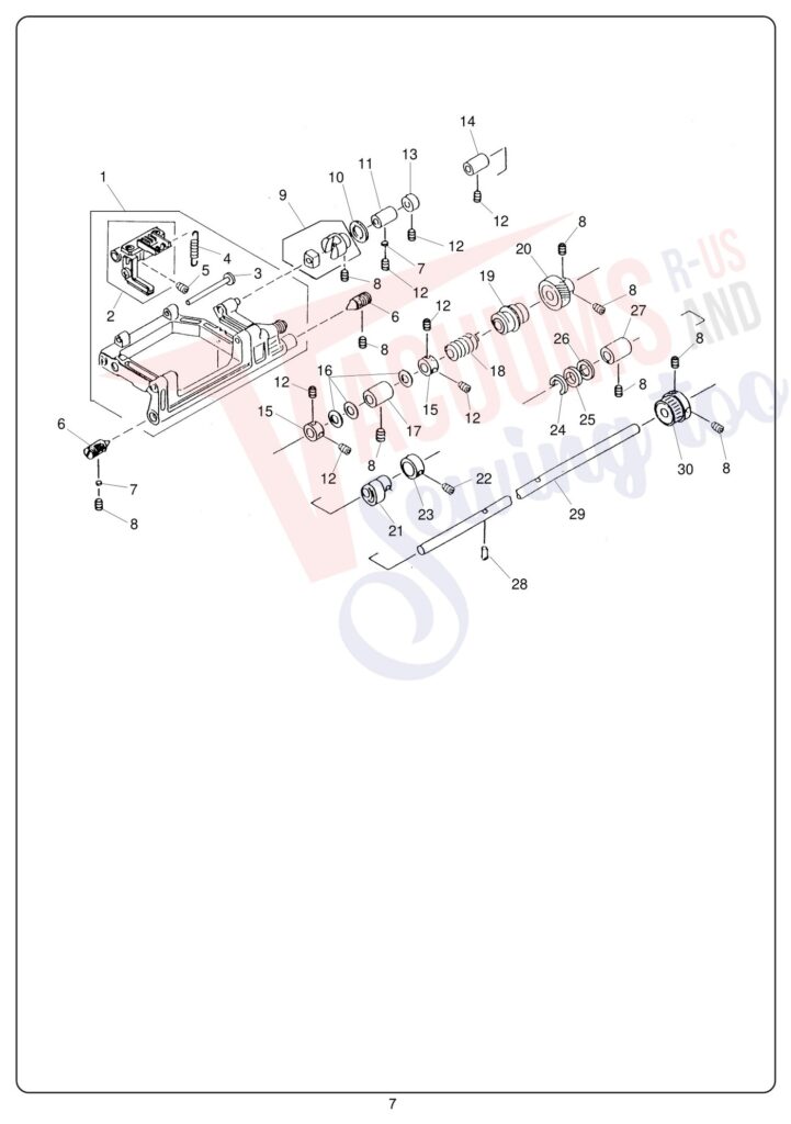 Janome 10001 exploded schematic diagram (page 11)