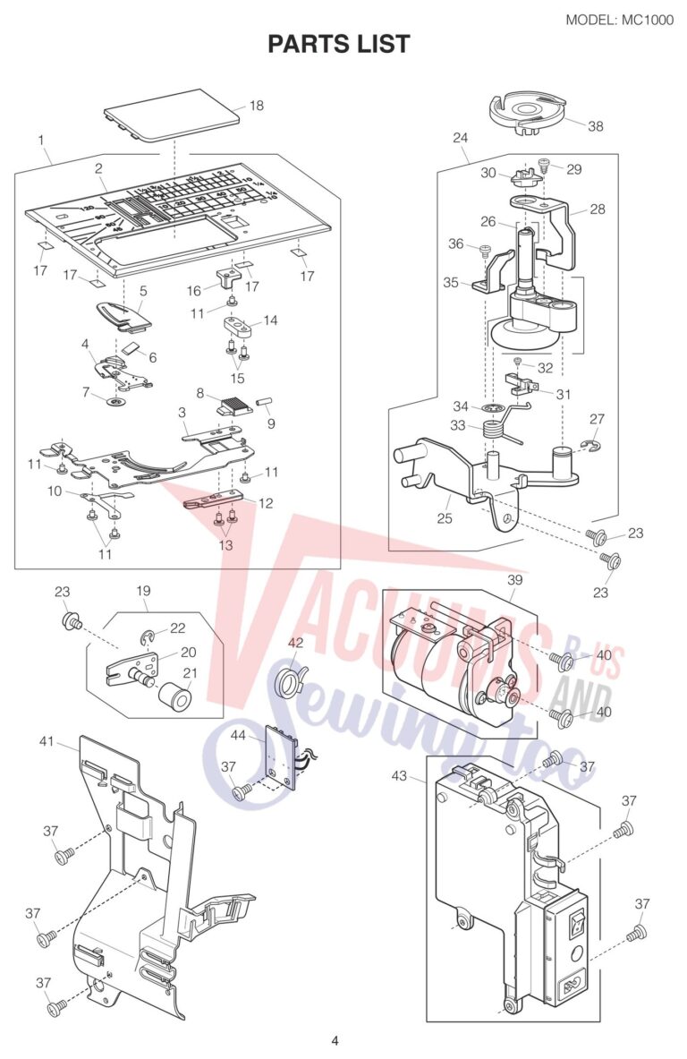 Janome 1000 schematic page 7 preview