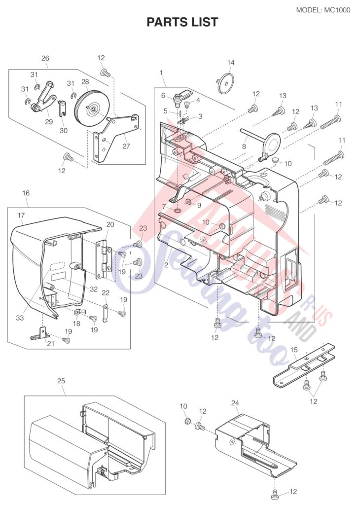 Janome 1000 exploded schematic diagram (page 8)