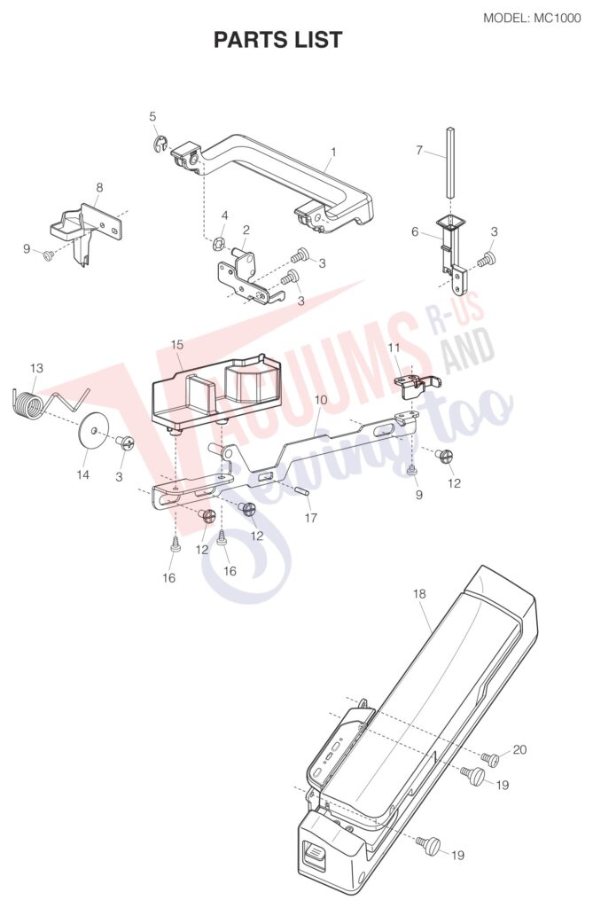 Janome 1000 exploded schematic diagram (page 10)