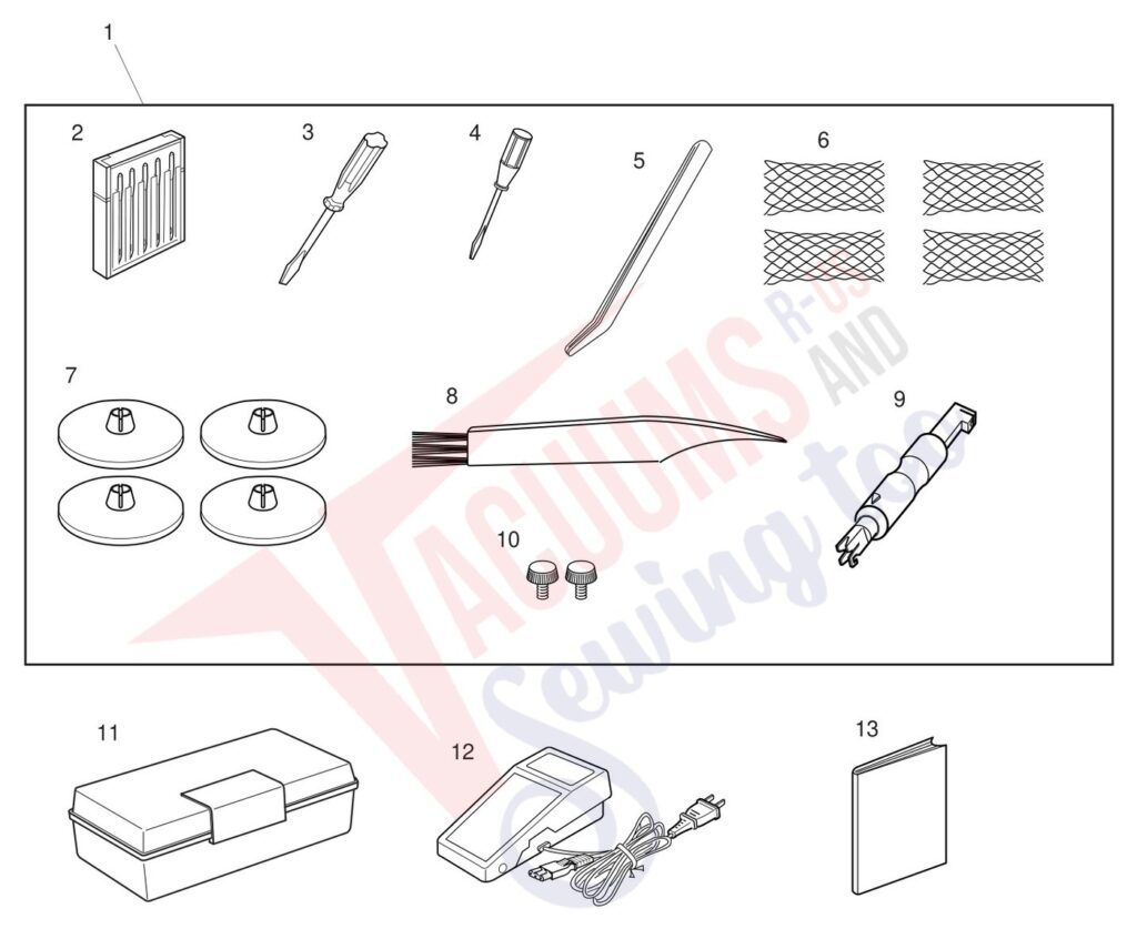 Janome 1000CP exploded schematic diagram (page 9)