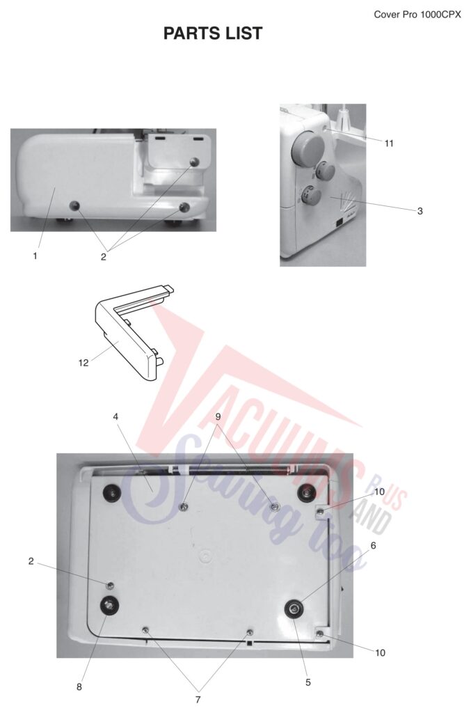 Janome 1000CPX exploded schematic diagram (page 2)