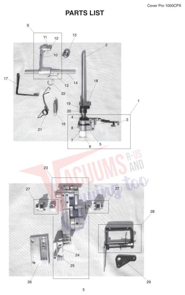 Janome 1000CPX exploded schematic diagram (page 5)