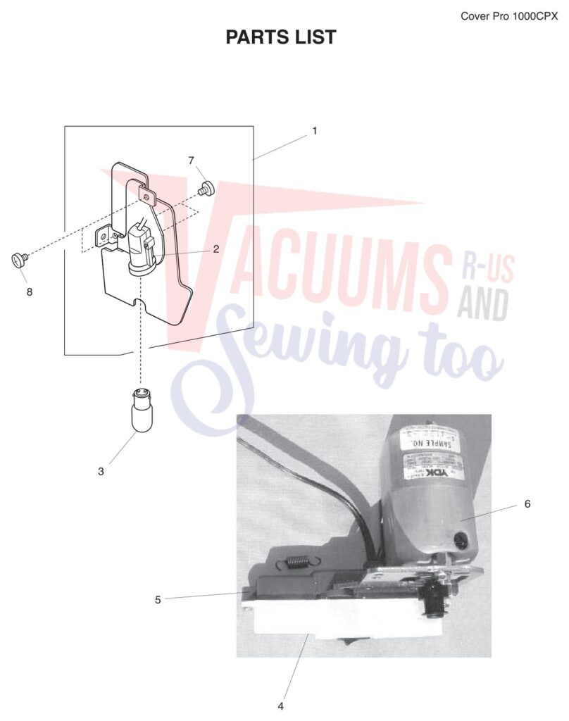 Janome 1000CPX exploded schematic diagram (page 8)
