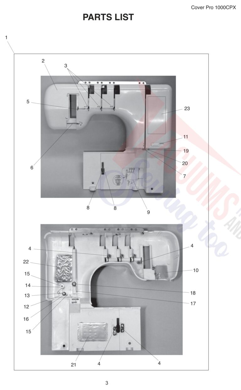 Janome 1000CPX V2 schematic page 3 preview