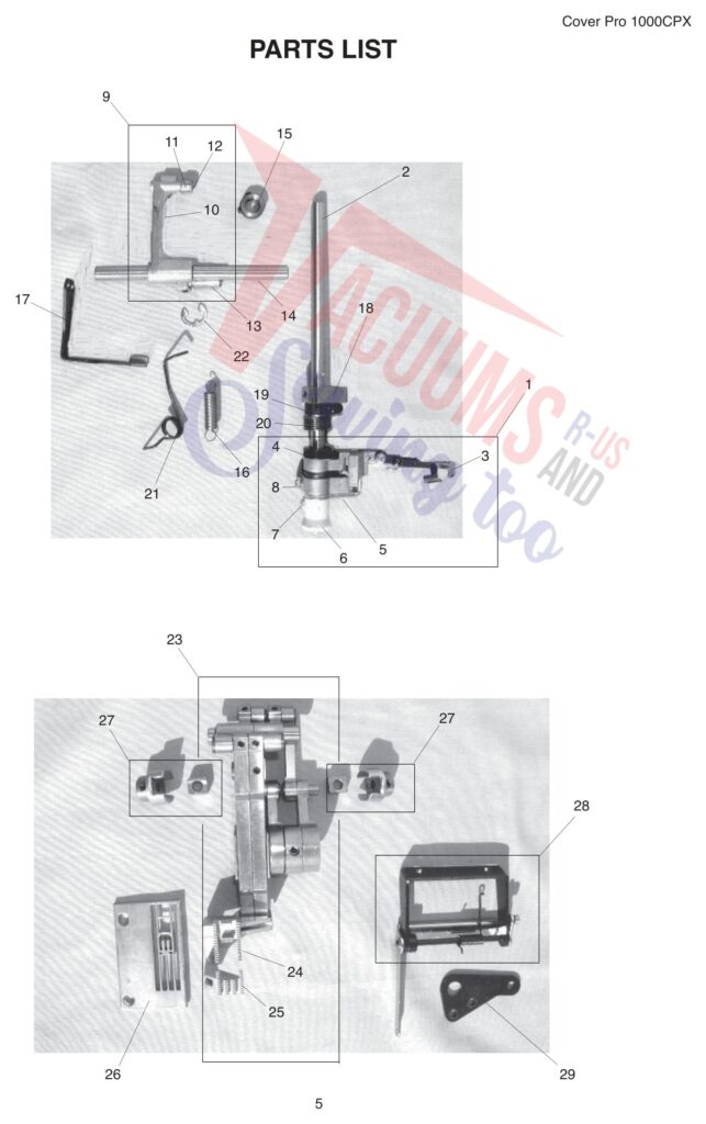 Janome 1000CPX V2 exploded schematic diagram (page 5)
