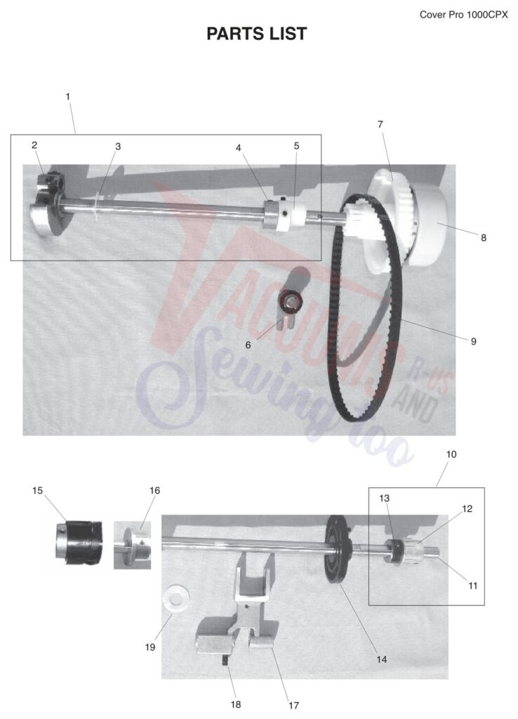 Janome 1000CPX V2 exploded schematic diagram (page 7)