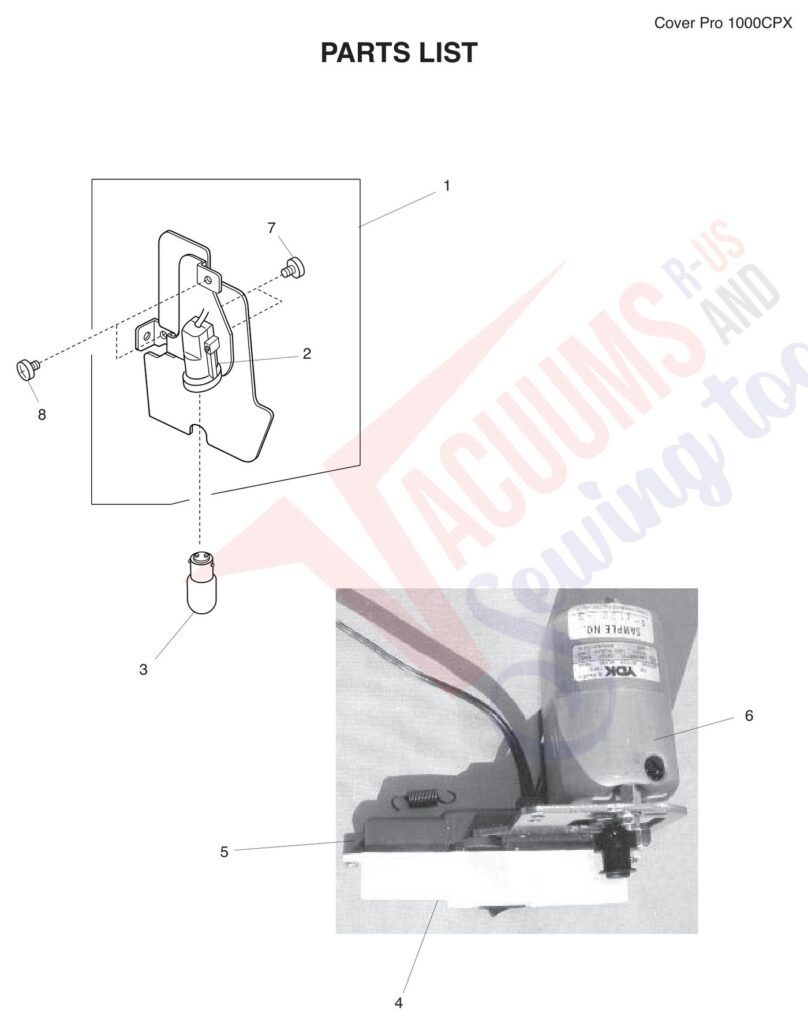 Janome 1000CPX V2 exploded schematic diagram (page 8)