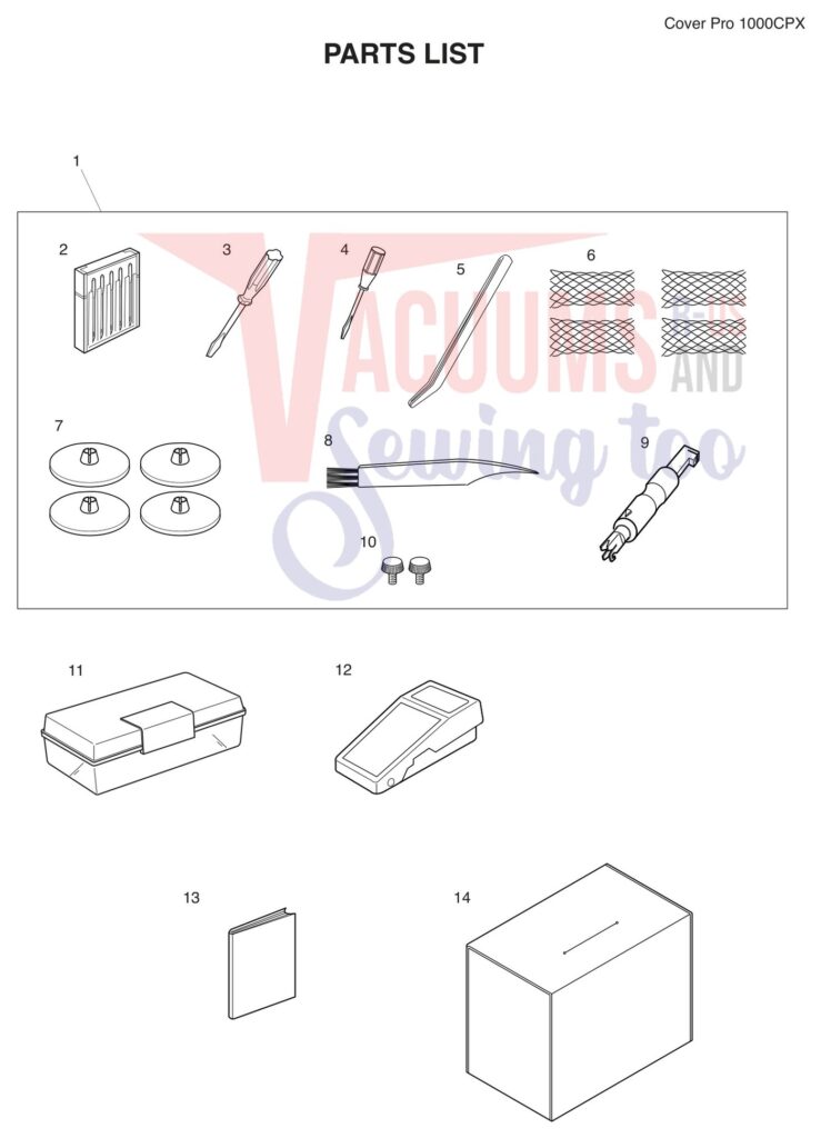 Janome 1000CPX V2 exploded schematic diagram (page 9)