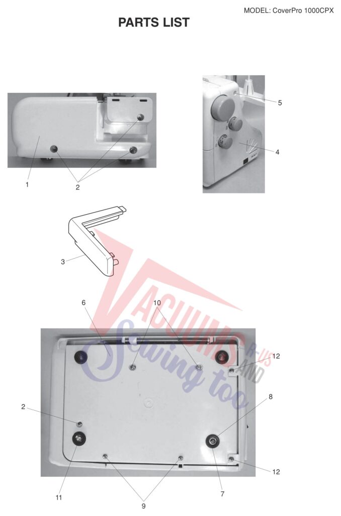 Janome 1000CPX V3 exploded schematic diagram (page 2)