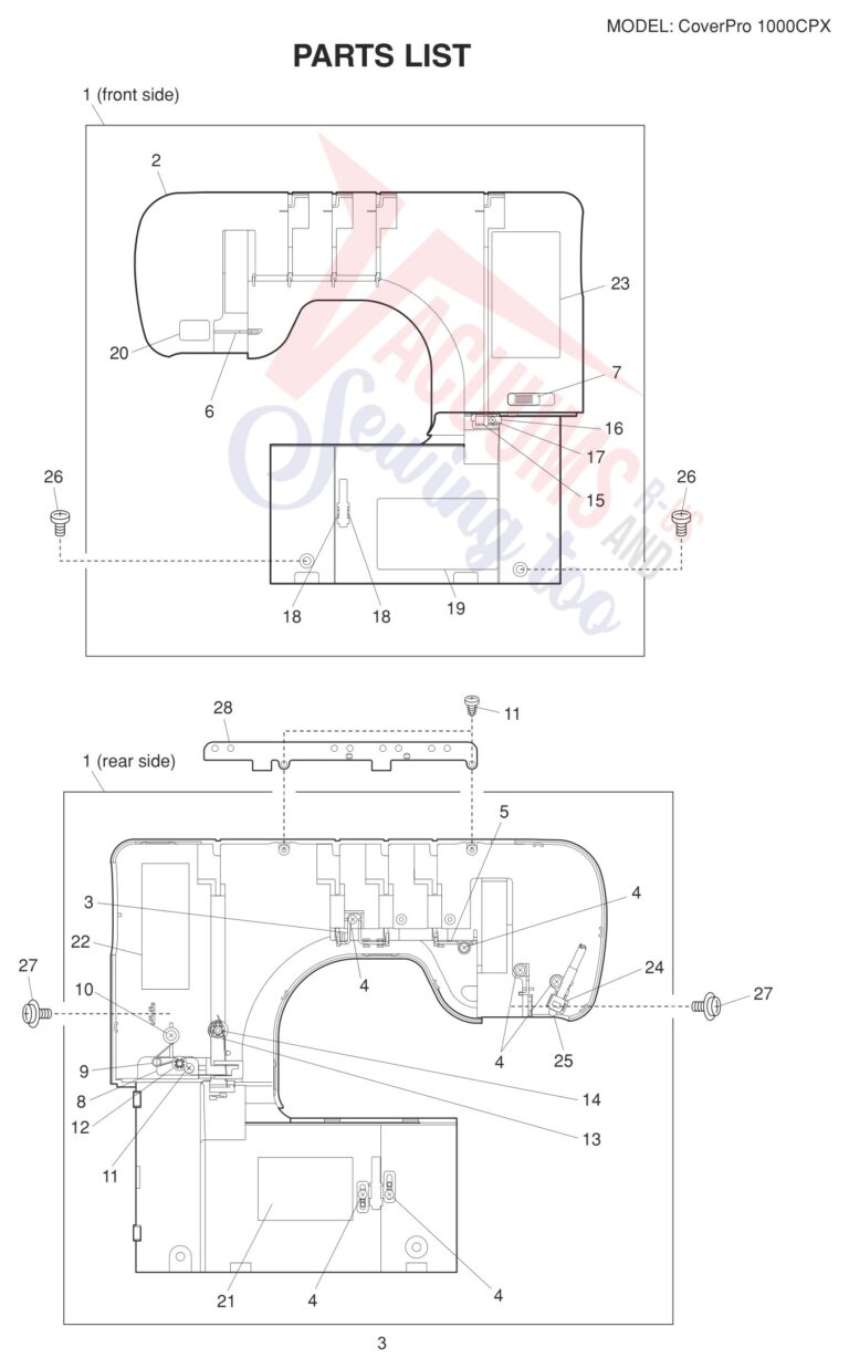 Janome 1000CPX V3 schematic page 3 preview