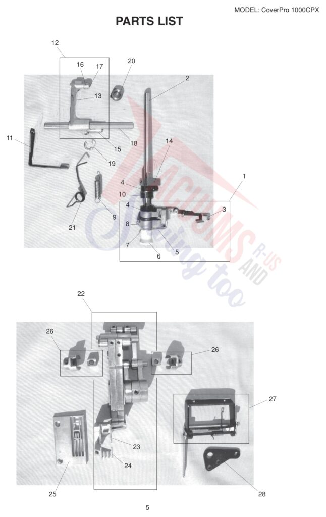 Janome 1000CPX V3 exploded schematic diagram (page 5)