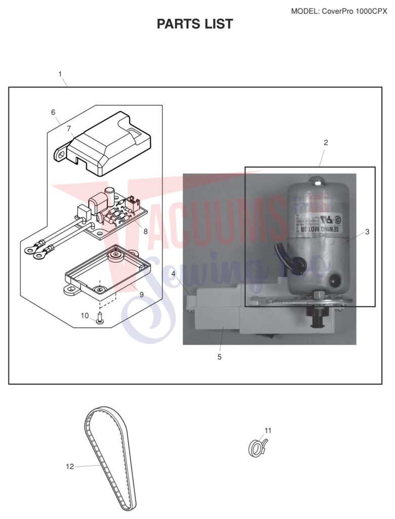 Janome 1000CPX V3 exploded schematic diagram (page 8)