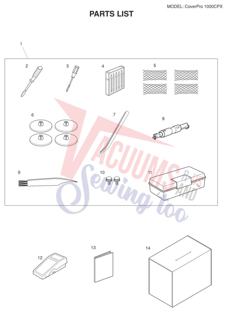 Janome 1000CPX V3 exploded schematic diagram (page 9)