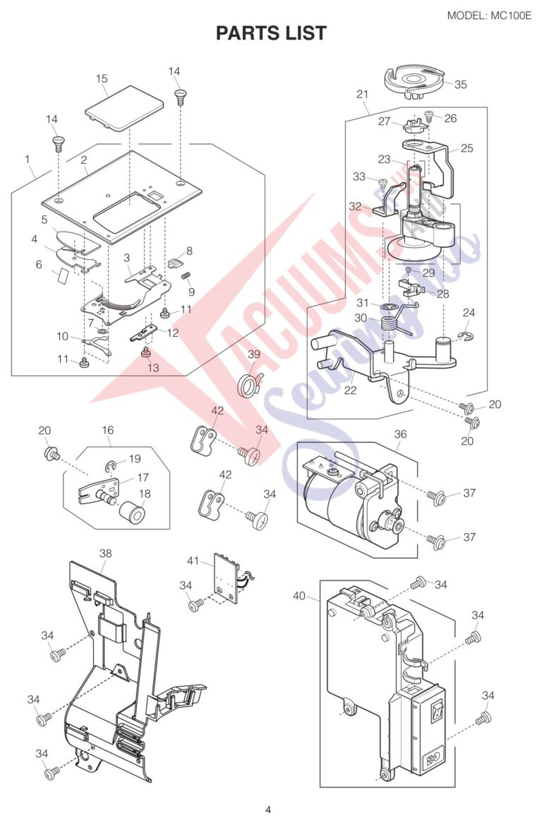 Janome 100E schematic page 5 preview