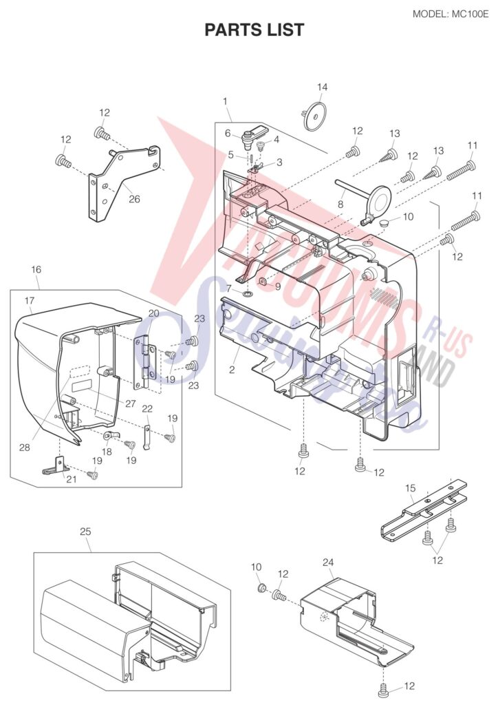 Janome 100E exploded schematic diagram (page 6)