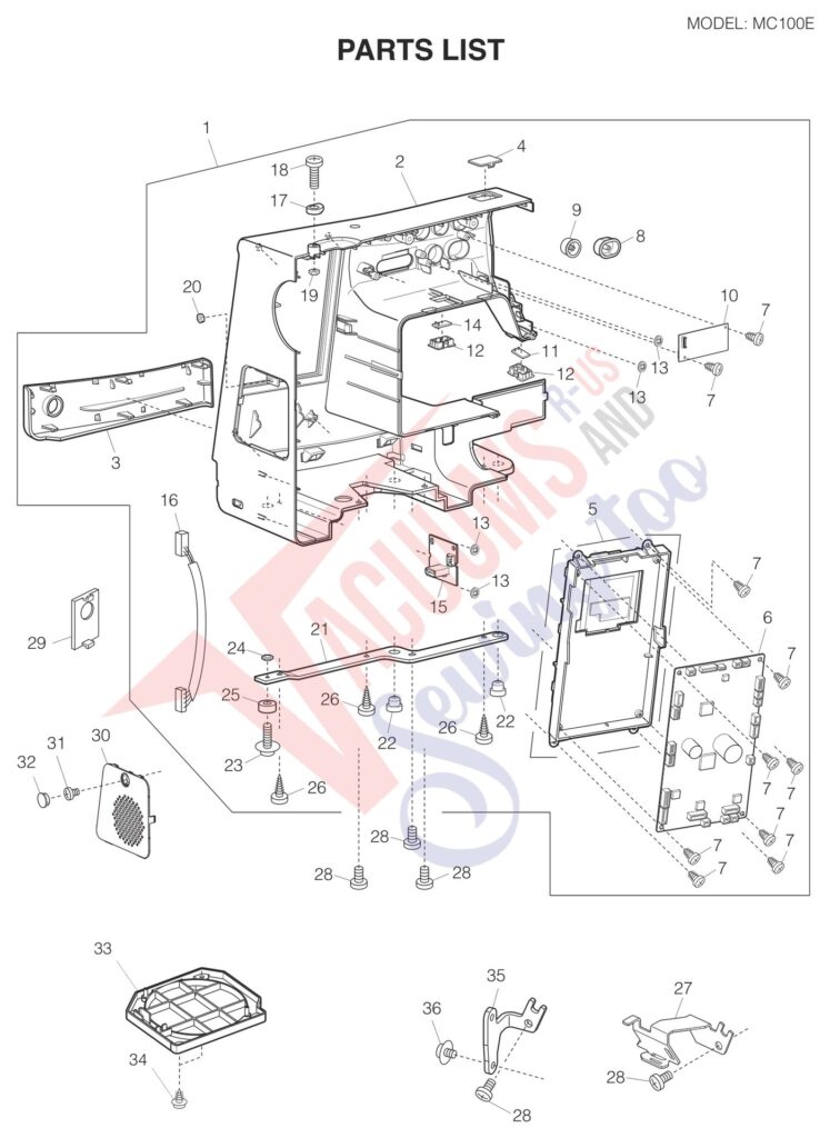 Janome 100E exploded schematic diagram (page 7)