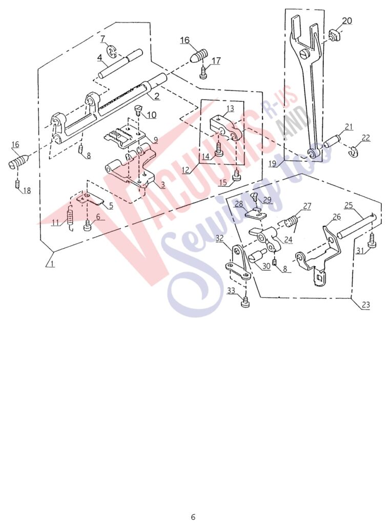 Janome 104DNH exploded schematic diagram (page 6)