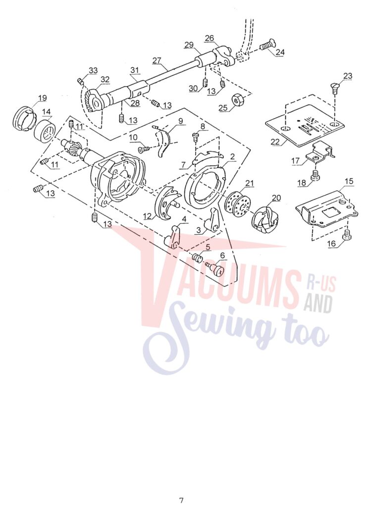 Janome 104DNH exploded schematic diagram (page 7)