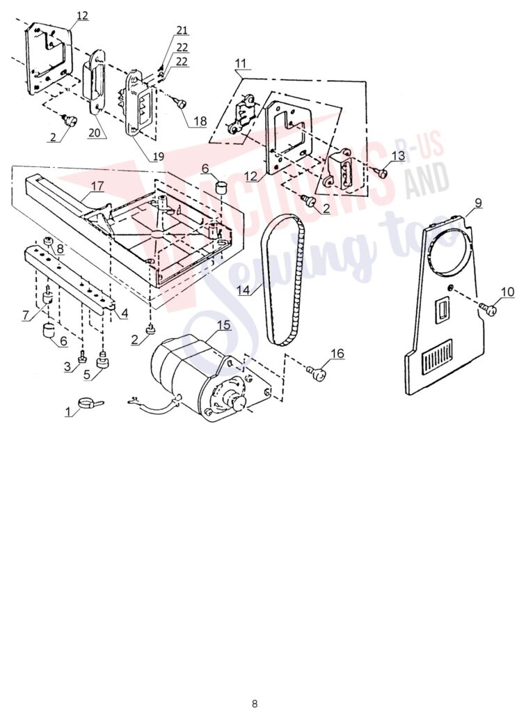 Janome 104DNH exploded schematic diagram (page 8)