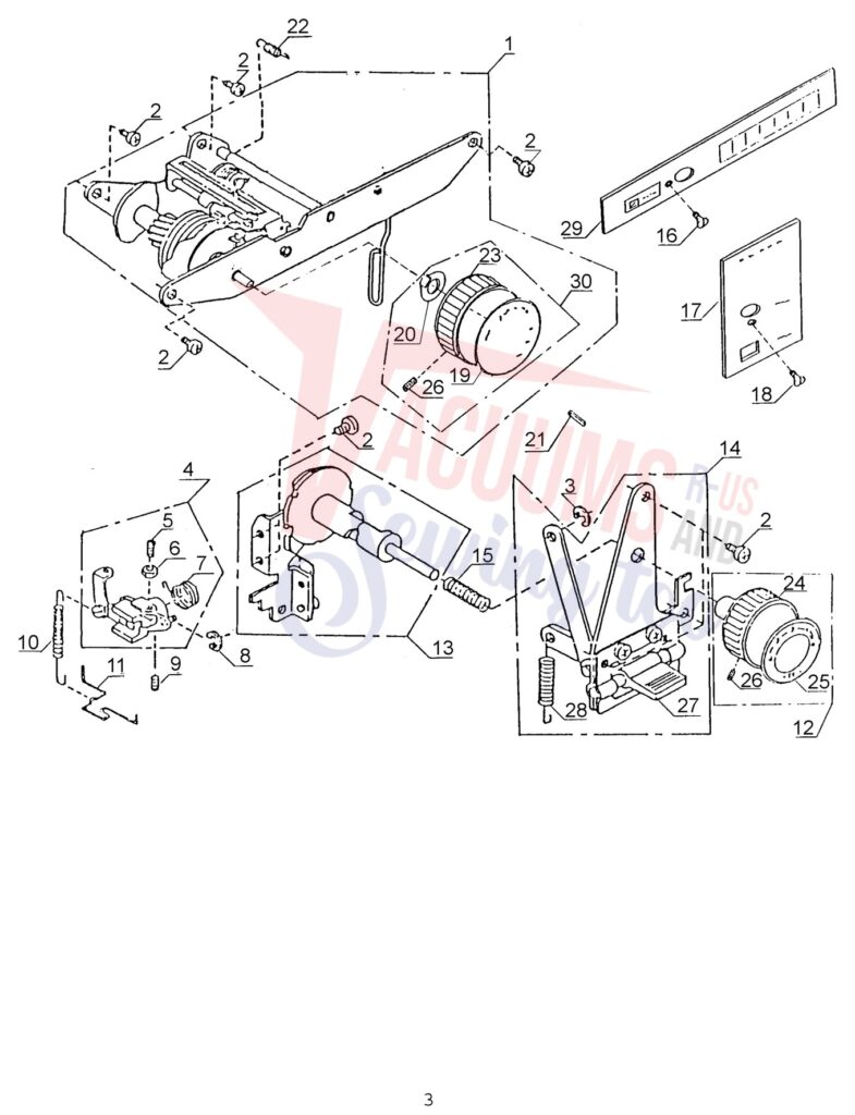 Janome 108 exploded schematic diagram (page 3)