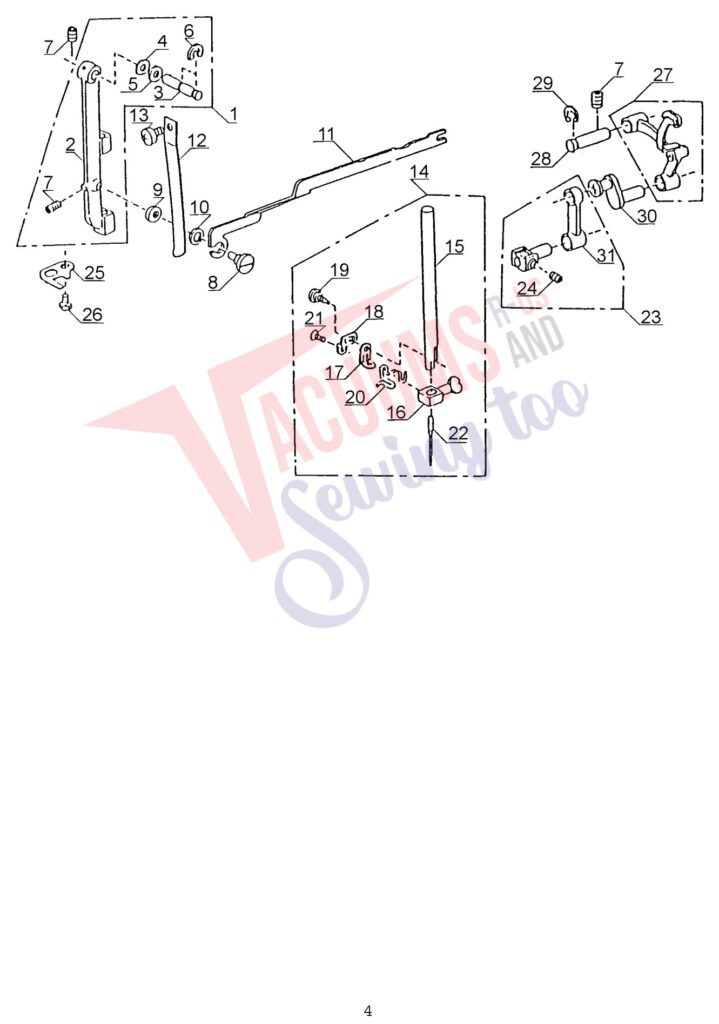 Janome 108 exploded schematic diagram (page 4)