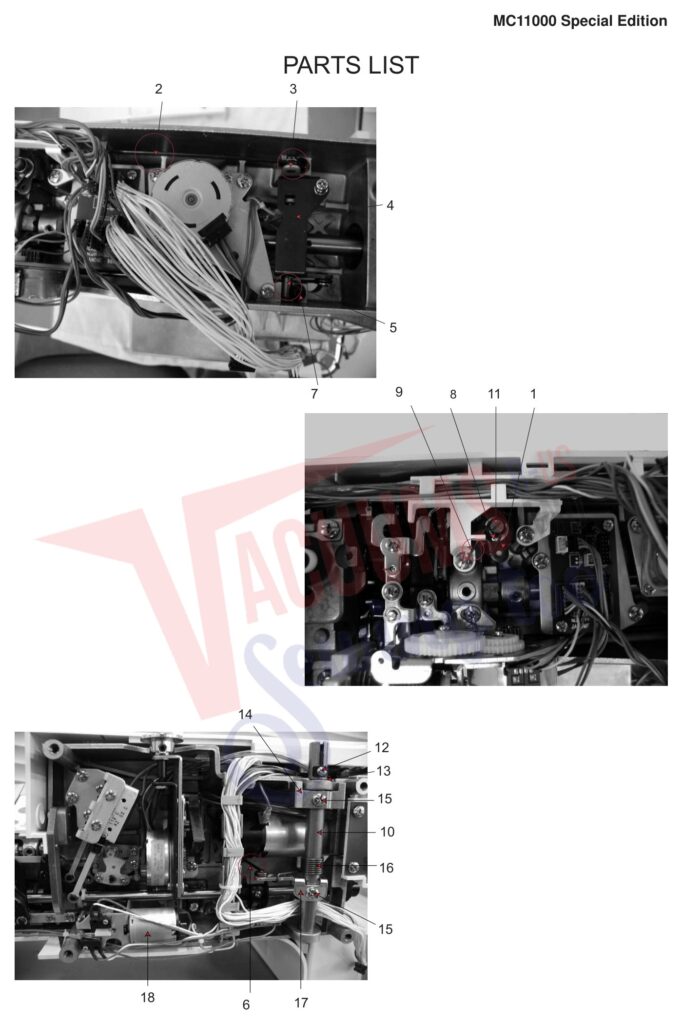 Janome 11000S exploded schematic diagram (page 2)
