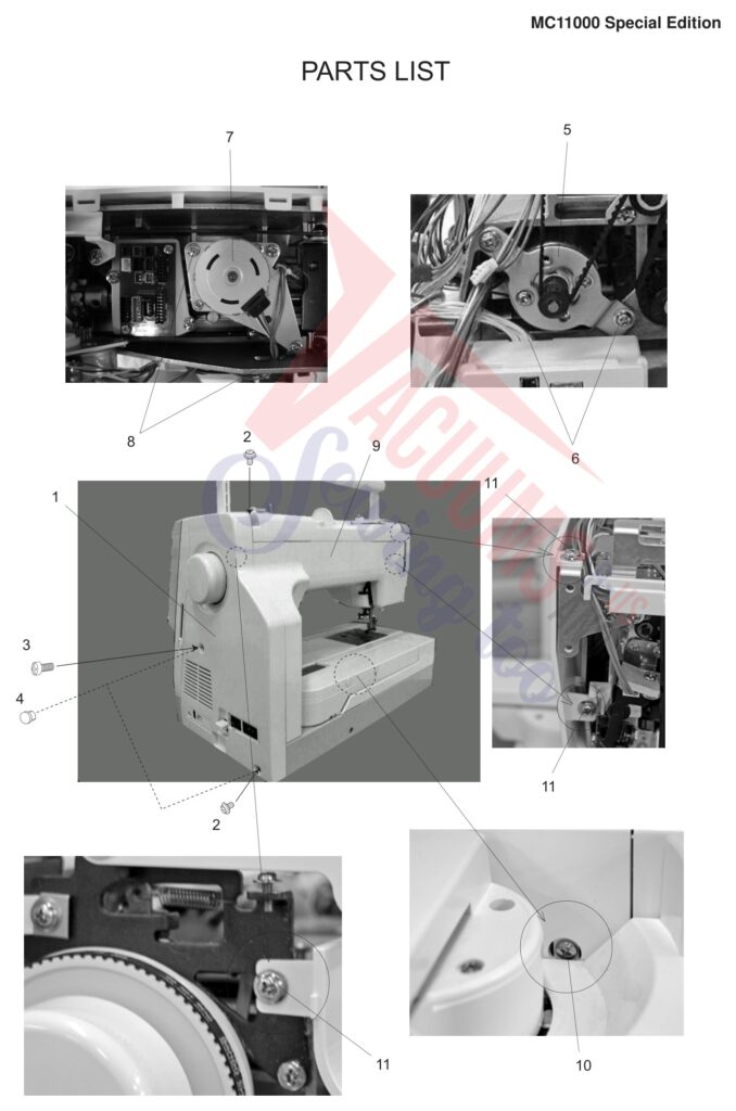 Janome 11000S exploded schematic diagram (page 5)