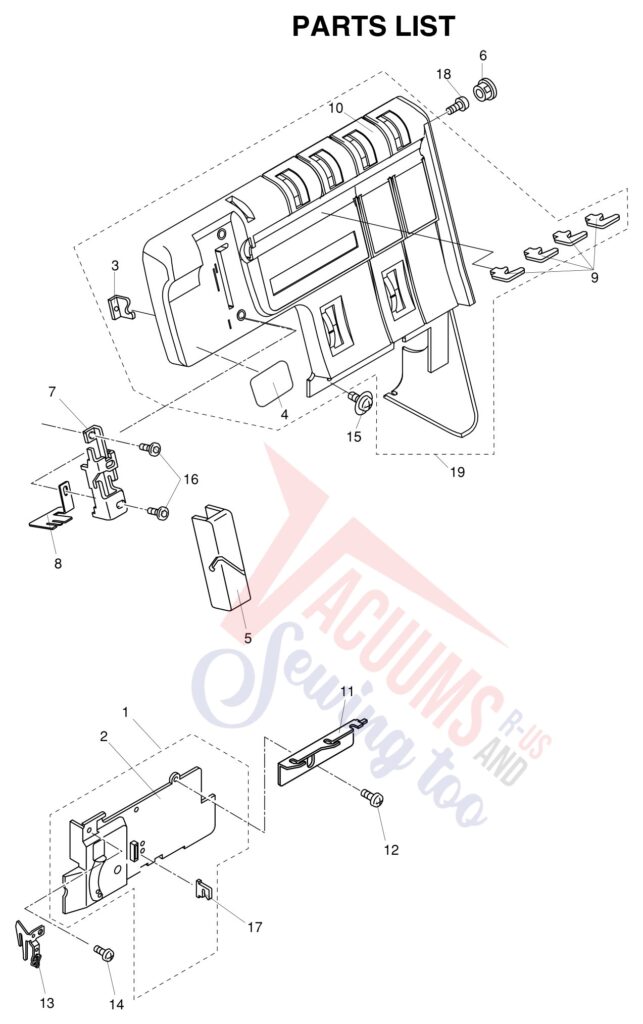 Janome 1100D exploded schematic diagram (page 1)