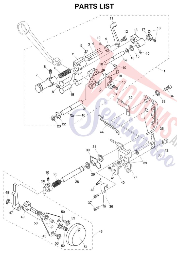 Janome 1100D exploded schematic diagram (page 3)